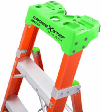 6-Foot Fiberglass Cross-Step Ladder, Type IA, 300 lb Capacity, Pro Top System