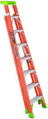 8-Foot Fiberglass Cross Step Ladder, Type IA, 300 lb Load Capacity