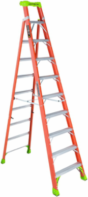 10-Foot Fiberglass Cross-Step Ladder Type IA 300-Pound Capacity