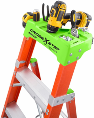 10-Foot Fiberglass Cross-Step Ladder Type IA 300-Pound Capacity