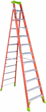 12 Foot Fiberglass Cross Step Ladder, Type IA, 300 lbs Capacity