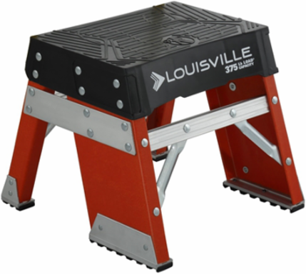 1-Foot Fiberglass Step Stool, Type IAA, 375 lb Load Capacity