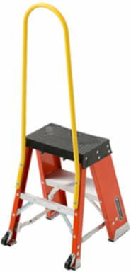 2-Foot Fiberglass Step Stool, Type IAA, 375 lb Capacity, Casters