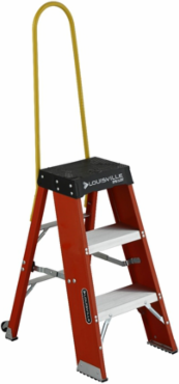 3-Foot Industrial Fiberglass Step Stool, Type IA, 300 lbs Load Capacity