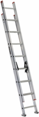 16 Foot Aluminum Extension Ladder, Type III, 200 lb Capacity