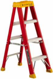 4 Foot Fiberglass Step Ladder, Type IA, 300 lbs Load Capacity