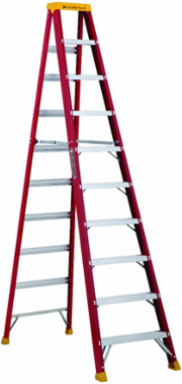 10 Foot Fiberglass Step Ladder, Type IA, 300 lb Load Capacity