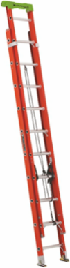 20 Foot Fiberglass Extension Ladder, Type IA, 300 lbs Load Capacity