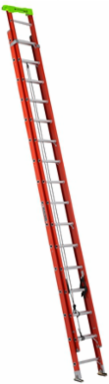 32 Foot Fiberglass Extension Ladder, Type IA, 300 lb Load Capacity