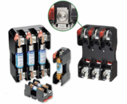 Fuse Block, Class H/K, 30 Amp, 250 VAC, Bolt-In/DIN Rail Mounting