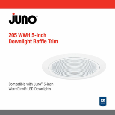 LITH 205 WWH 5IN Downlight Baffle T