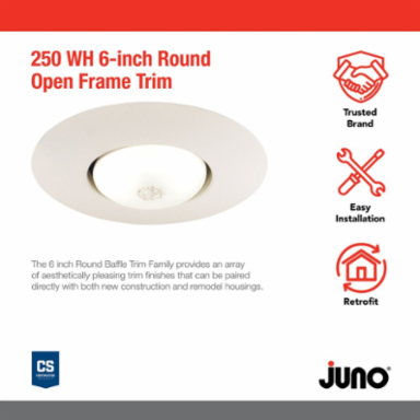 LITH 250 WH 6IN Downlight Open Fram