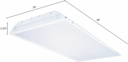 2x4 LED Troffer Light, 120-277V, Recessed Mount, White