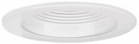 4 Inch White Baffle Trim, Aluminum, 1 Lamp, Gloss Finish