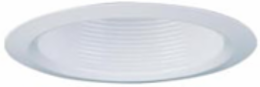 4 Inch White Baffle Trim, Aluminum, 1 Lamp, Gloss Finish