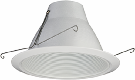 White Baffle Trim, 6 Inch Aperture, Aluminum, Gloss Finish