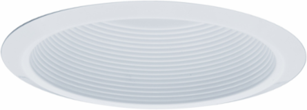 White Baffle Trim, 6 Inch Aperture, Aluminum, Gloss Finish