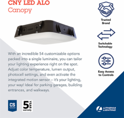 VOLT Canopy Luminaire 10 Inch x 10 Inch, Adjustable Lumen Output, Motion Sensor