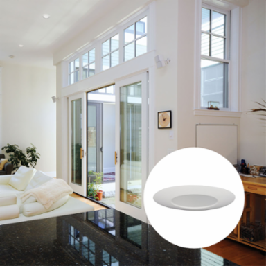 6 Inch White Open Wide Flange Recessed Trim, Aluminum, Gloss Finish