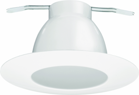 6 Inch White Open Wide Flange Recessed Trim, Aluminum, Gloss Finish