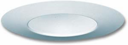 6 Inch White Open Wide Flange Recessed Trim, Aluminum, Gloss Finish