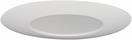 6 Inch White Open Wide Flange Recessed Trim, Aluminum, Gloss Finish