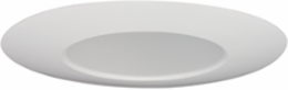 6 Inch White Open Wide Flange Recessed Trim, Aluminum, Gloss Finish