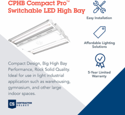 OLT Compact High Bay LED 14 Inch x 11.5 Inch, 138W, Switchable White