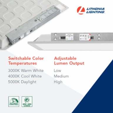 ED Ceiling Fixture 3400 Lumens, 23.8 Inch Square, UVOLT 120-347V