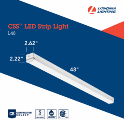 Strip Light 48 Inch, Dimmable LED, 80 CRI, Surface Mount
