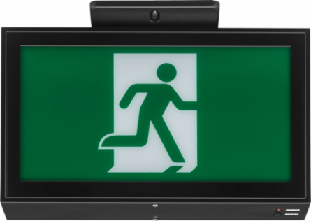 Running Man LED Sign, 120V, Surface Mount, Indoor, Black Aluminum