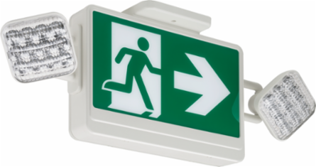 LED Running Man Combo, 90 Lumens, 120/347V, Surface Mount, Thermoplastic