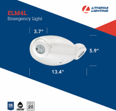 Emergency Lighting Unit, 2 Lamps, 13.37x3.7x6.93 Inch, 640 Lumens