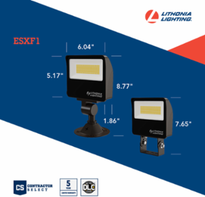 LED Floodlight, 34W, 1500/3000/5000 Lumens, 7.65 x 6.04 x 1.86 Inch