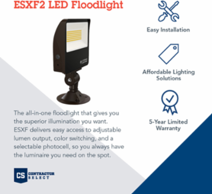 LED Floodlight 9.75 x 6.75 x 1.8 Inch, 56W, 3000-7500 Lumens