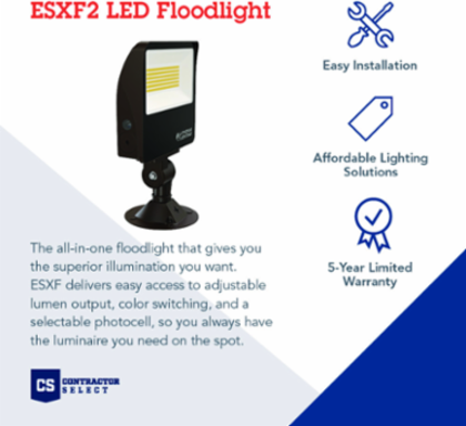 LED Floodlight 9.75 x 6.75 x 1.8 Inch, 56W, 3000-7500 Lumens