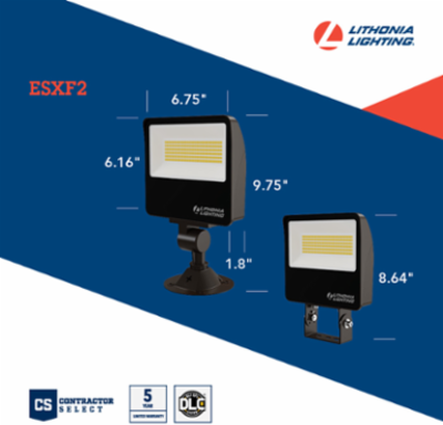 LED Floodlight 9.75 x 6.75 x 1.8 Inch, 56W, 3000-7500 Lumens
