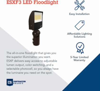 LED Floodlight 100W 9.75 x 6.75 x 1.8 Inch 10,000-14,500 Lumens