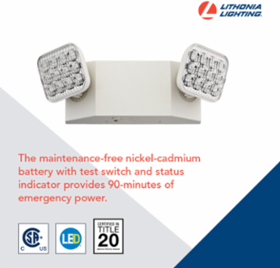 LED Emergency Light, Dual Lamp, 10.125 Inch Length, 2W, 120-277V