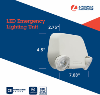 LED Emergency Lighting Unit, 0.75W, 120/277V, 150 Lumens