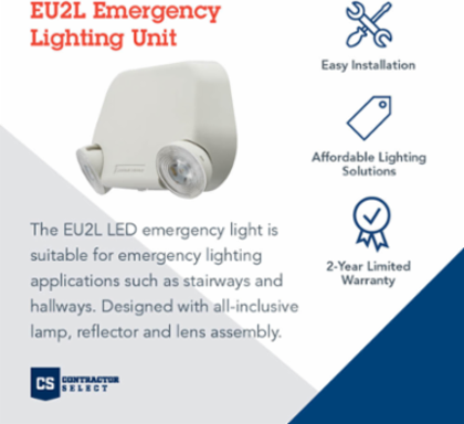 LED Emergency Lighting Unit, 0.75W, 120/277V, 150 Lumens