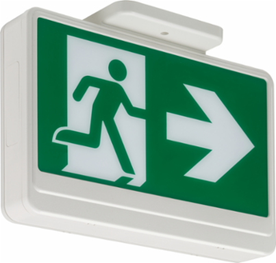 LED Exit Sign - White, Surface Mount, Indoor/Outdoor Use, Thermoplastic
