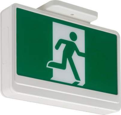LED Exit Sign - White, Surface Mount, Indoor/Outdoor Use, Thermoplastic
