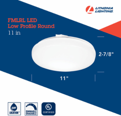 Low Profile LED Flush Mount, 3-1/8 Inch Height, 24W, Matte White