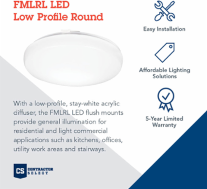 Low Profile LED Flush Mount, 3-1/8 Inch Height, 24W, Matte White
