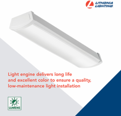 LED Wraparound, 2ft x 5.5in, 19.6W, Surface Mount, Steel