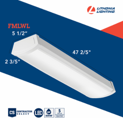 LED Wraparound Light, 48 Inch, Surface Mount, 40.2 Watt, 120 Volt