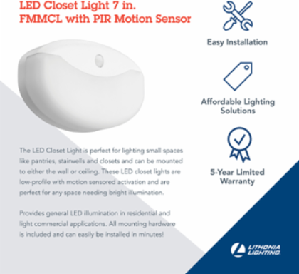 LED Closet Light 17.75 Inch, 120V, Passive Infrared Sensor