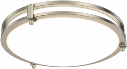 Decorative Indoor Flush- Semi-Flush, Round, 13IN, Round, Switchable CCT – 2700K, 3000K, 3500K, 4000K, and 5000K, 90+ CRI, 120V, Brushed Nickel