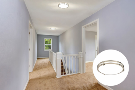 Decorative Indoor Flush- Semi-Flush, Round, 13IN, Round, Switchable CCT – 2700K, 3000K, 3500K, 4000K, and 5000K, 90+ CRI, 120V, Brushed Nickel